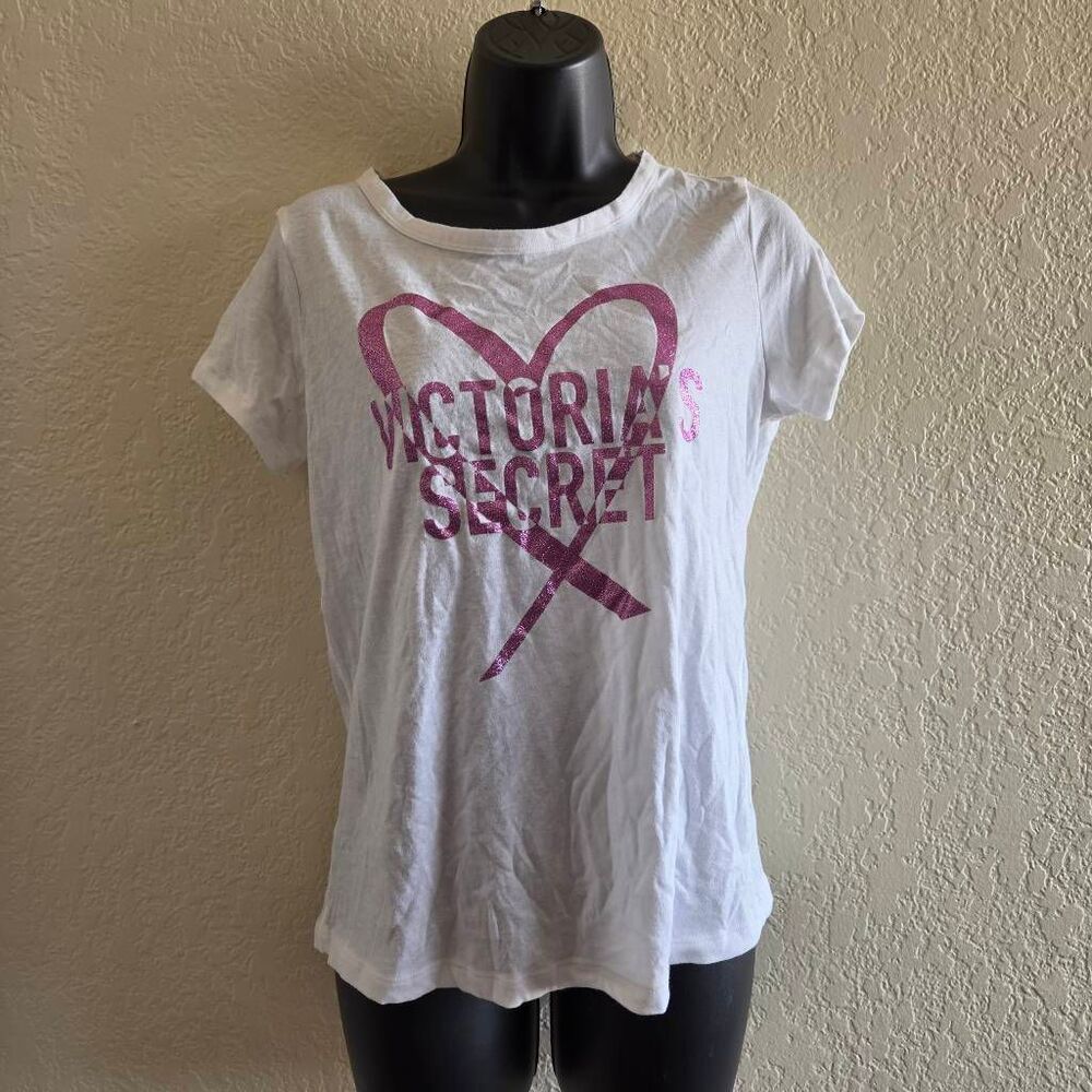NWT Victoria's Secret Glittery Logo Tee